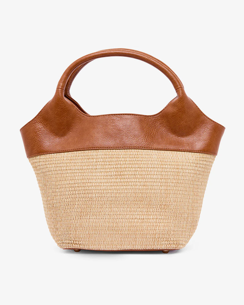 MILLER TOTE | Tan with Natural Weave