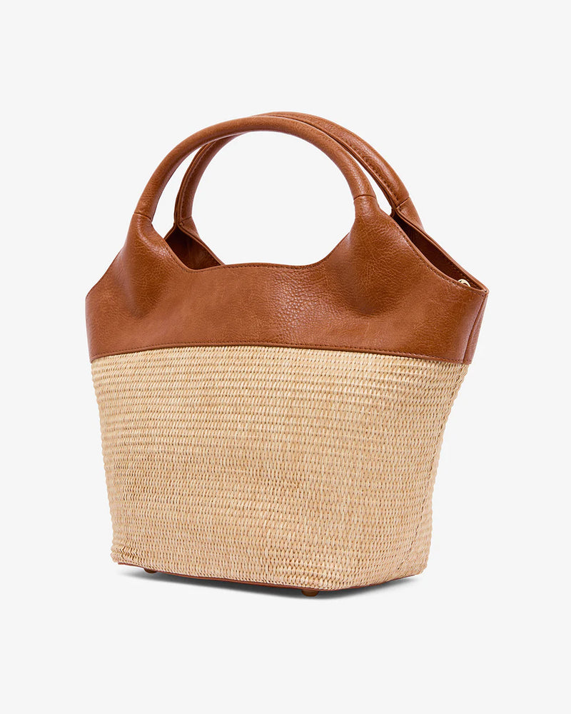 MILLER TOTE | Tan with Natural Weave