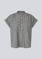VALENTIN MD STRIPE TOP in Washed Black Stripe by Modstrom