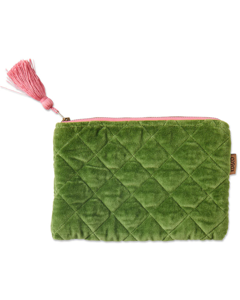 Velvet Cosmetic Purse in Moss by Kip & Co