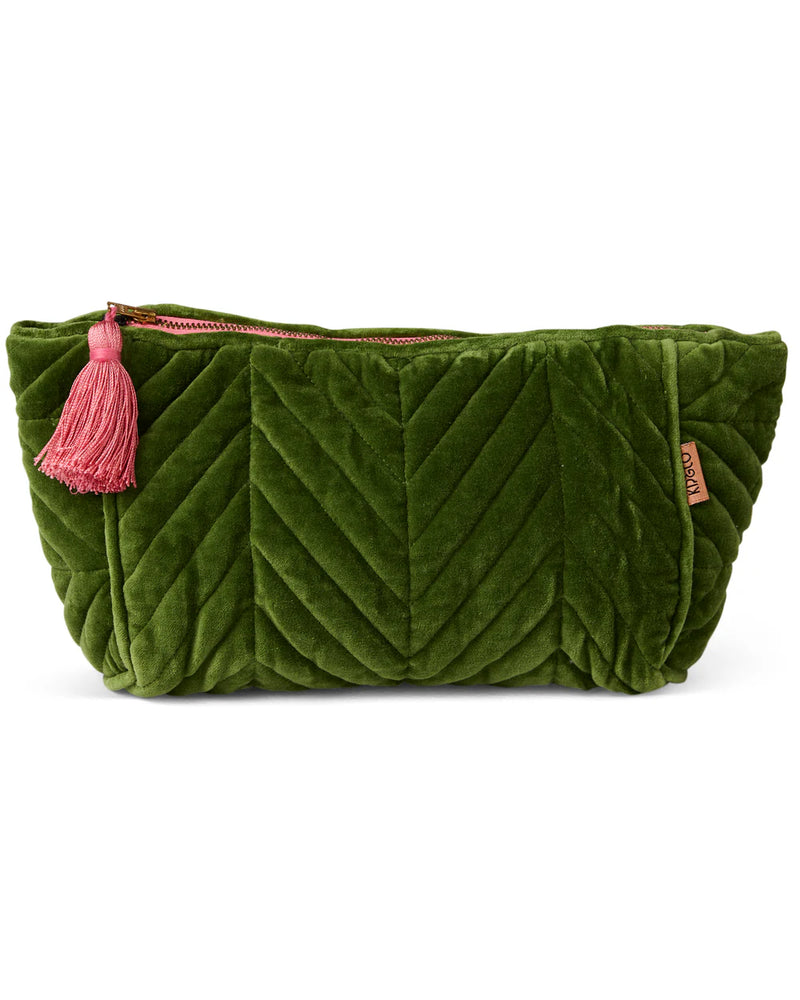 Velvet Toiletry Bag in Moss by Kip & Co