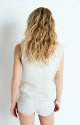 NENYBAY V NECK VEST NEN18A in Polar Melange by American Vintage