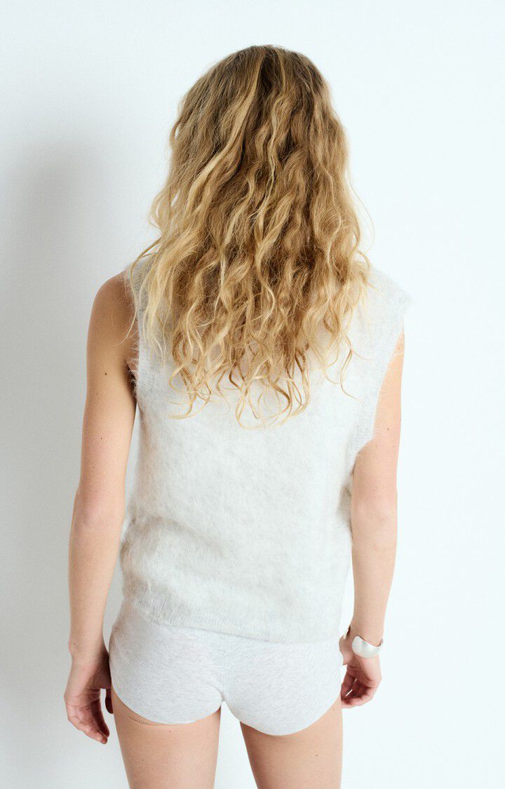 NENYBAY V NECK VEST NEN18A in Polar Melange by American Vintage