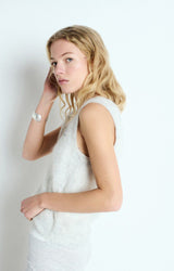 NENYBAY V NECK VEST NEN18A in Polar Melange by American Vintage