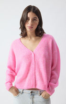 NUGGY CARDIGAN NUG19AE in Fluro Petunia Melange by American Vintage