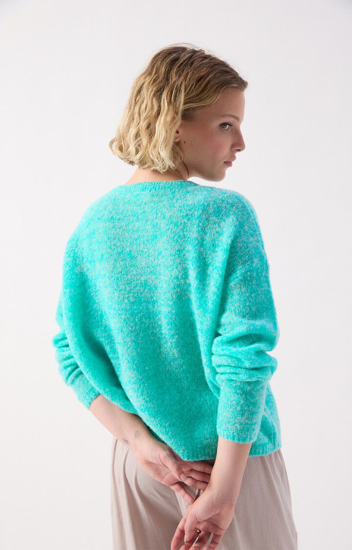 NUGGY CARDIGAN NUG19AE in Fluro Turquoise Melange by American Vintage