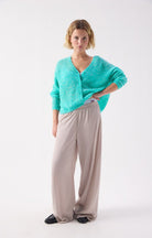 NUGGY CARDIGAN NUG19AE in Fluro Turquoise Melange by American Vintage