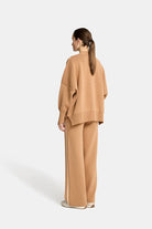 NATASHA SWEAT PANT in Camel and Cream by Arlington Milne