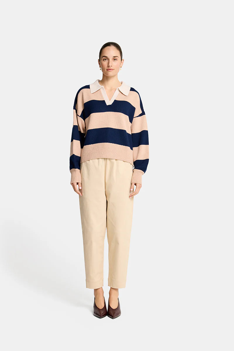 NICOLE SWEATER in Navy and Blush by Arlington Milne