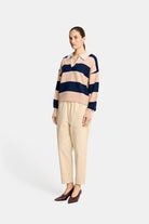 NICOLE SWEATER in Navy and Blush by Arlington Milne