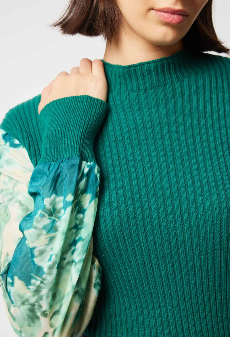 DYNASTY MERINO WOOL KNIT in Jade from Oncewas