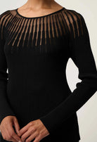 RHIANNON SHEER KNIT TOP in Black from Oncewas