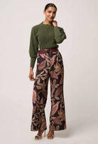 ROSELLE MERINO WOOL BLEND KNIT TOP in Winter Moss by OnceWas