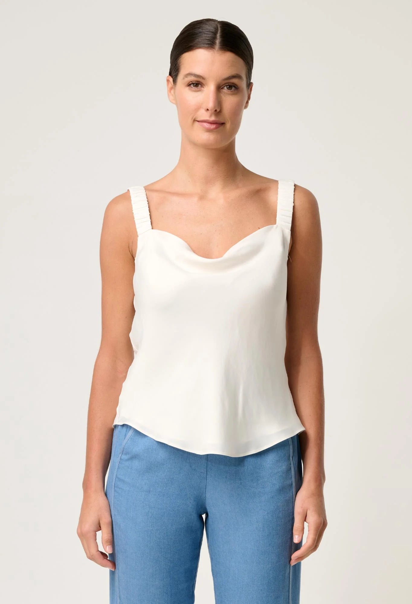 DELRAY REVERSIBLE CUPRO CAMI | Ivory - Darling & Domain