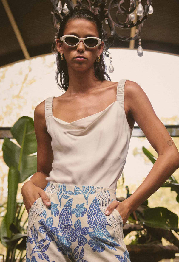 DELRAY REVERSIBLE CUPRO CAMI | Ivory