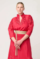 OLEANDER COTTON SILK BLOUSE | Ruby