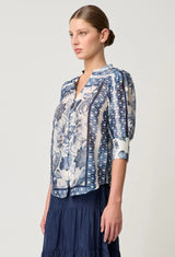 BIJOU COTTON SILK SHIRT in Ink Flè from Oncewas