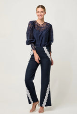MIRADOR COTTON SILK BLOUSE | Night Sky