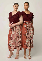 MARISOL COWL NECK CAP SLEEVE TOP in Rosewood from Oncewas