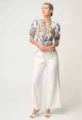 CALANTHA COTTON SILK SHIRT in Golden Medina from Oncewas