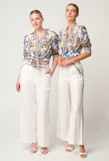 CALANTHA COTTON SILK SHIRT in Golden Medina from Oncewas