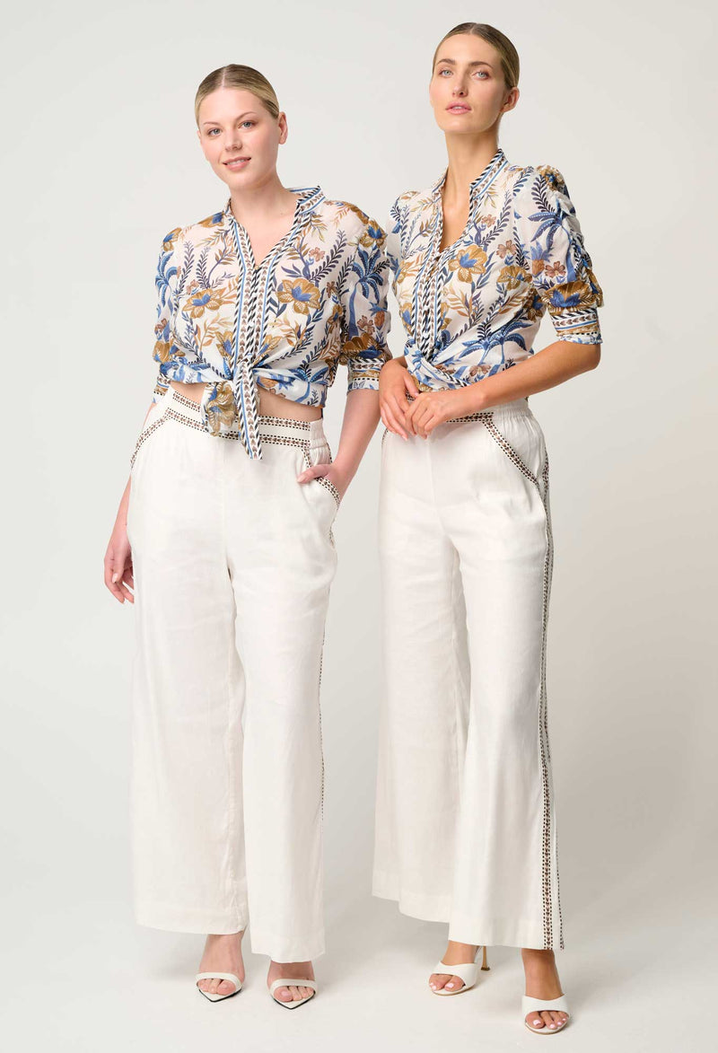 CALANTHA COTTON SILK SHIRT in Golden Medina from Oncewas