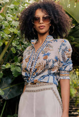 CALANTHA COTTON SILK SHIRT in Golden Medina from Oncewas