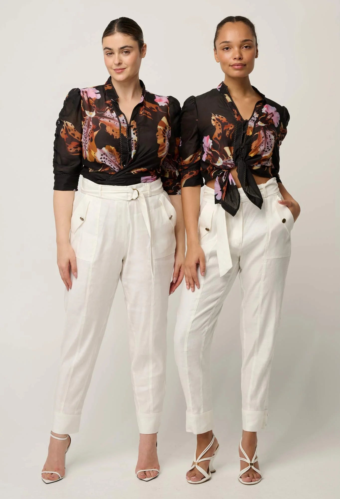 CALANTHACOTTON SILK SLEEVE SHIRT in Sunset Orchid from Oncewas