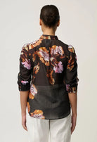CALANTHACOTTON SILK SLEEVE SHIRT in Sunset Orchid from Oncewas