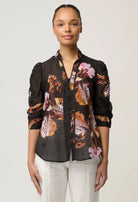 CALANTHACOTTON SILK SLEEVE SHIRT in Sunset Orchid from Oncewas