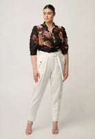 CALANTHACOTTON SILK SLEEVE SHIRT in Sunset Orchid from Oncewas