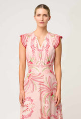 ASEEL LINEN VISCOSE EMBROIDERED TOP | Palmarosa