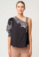 TAHANI ONE SLEEVE TOP | Onyx Casablanca - Darling & Domain