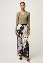 ASTER LYOCELL STRETCH WRAP TOP in Dusty Olive from Oncewas