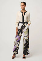 IRIS PLEATED CUFF SILK BLOUSE in Cloud from Oncewas