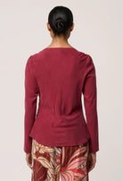 SERENE GOLD DETAIL STRETCH TOP in Ruby from OnceWas