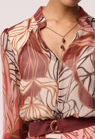 FREYA SHEER VISCOSE BLOUSE in Cathedral Botanic from OnceWas