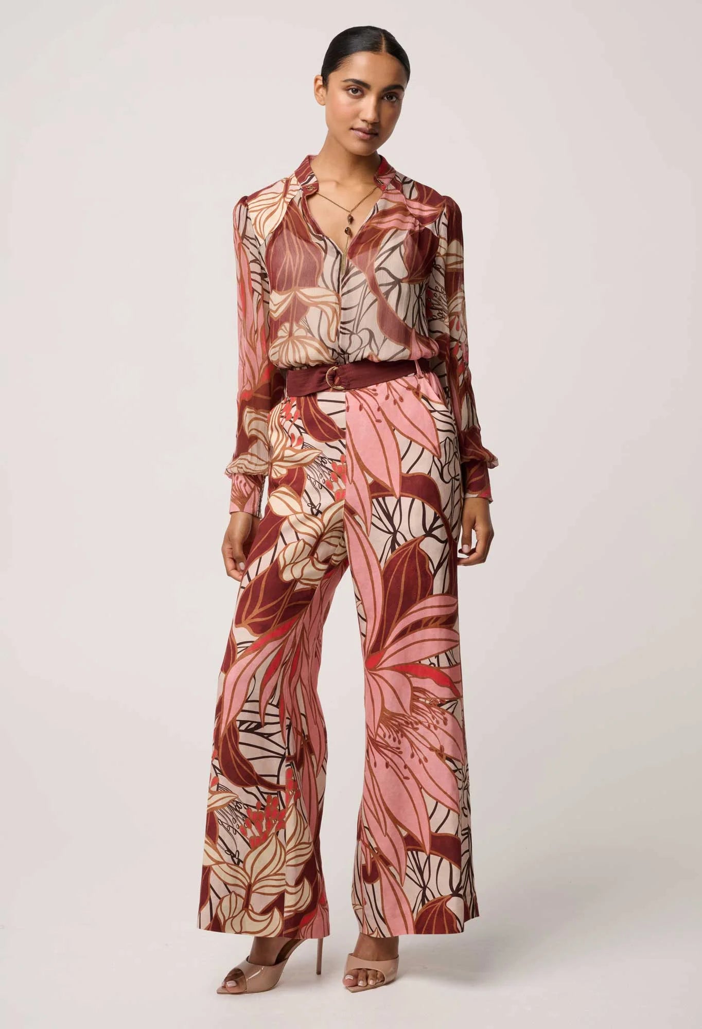 FREYA SHEER VISCOSE BLOUSE in Cathedral Botanic from OnceWas