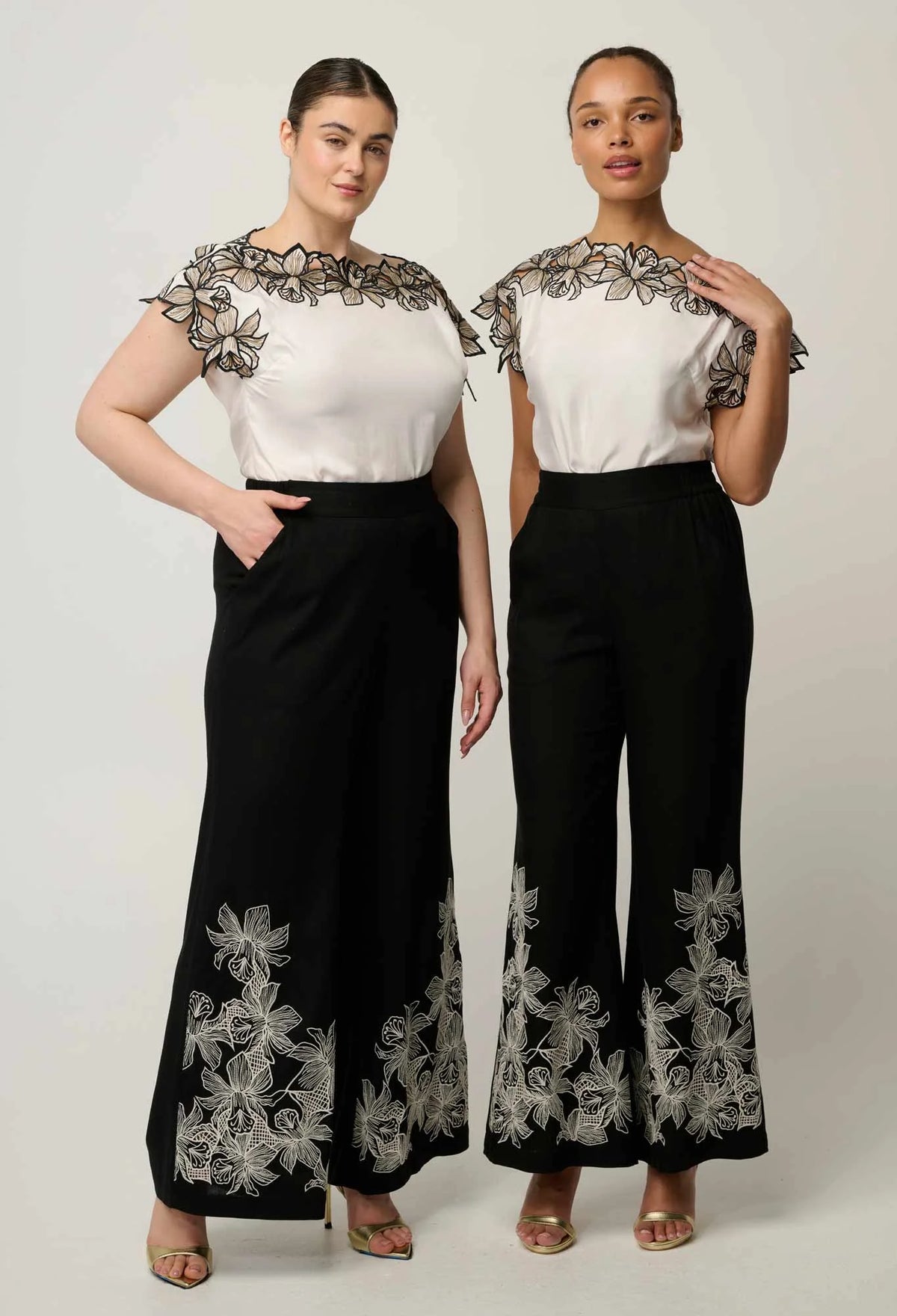 ELEANOR CUPRO BLEND WIDE NECK TOP in Ivory from Oncewas
