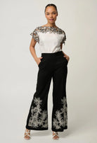 ELEANOR CUPRO BLEND WIDE NECK TOP in Ivory from Oncewas