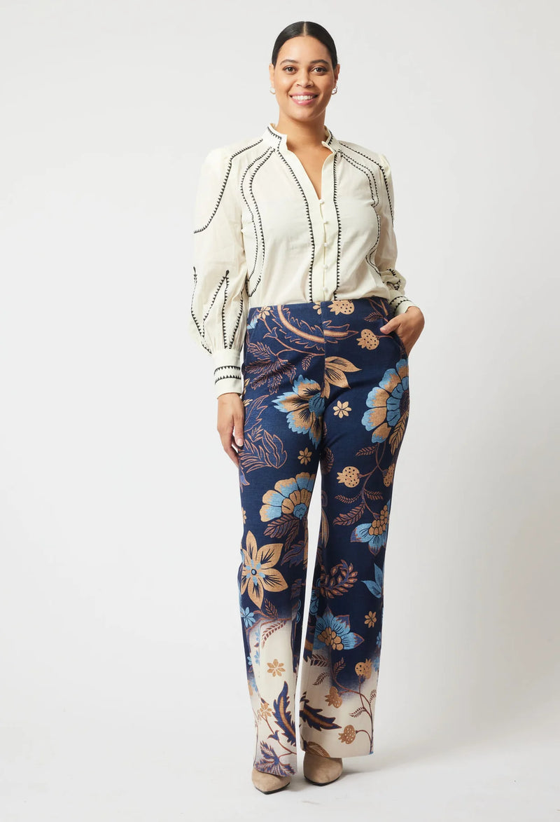 GETTY PONTE PANT in Lotus Flower from Oncewas