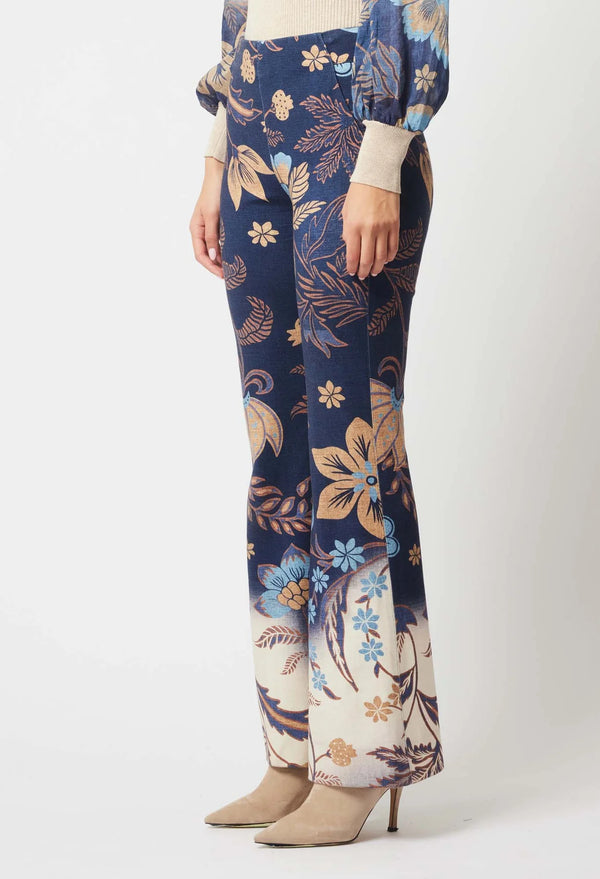 GETTY PONTE PANT in Lotus Flower from Oncewas