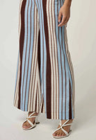 WILLOW LINEN VISCOSE PANT in Iridescent Stripe from Oncewas