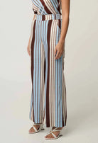 WILLOW LINEN VISCOSE PANT in Iridescent Stripe from Oncewas