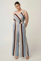 WILLOW LINEN VISCOSE PANT in Iridescent Stripe from Oncewas