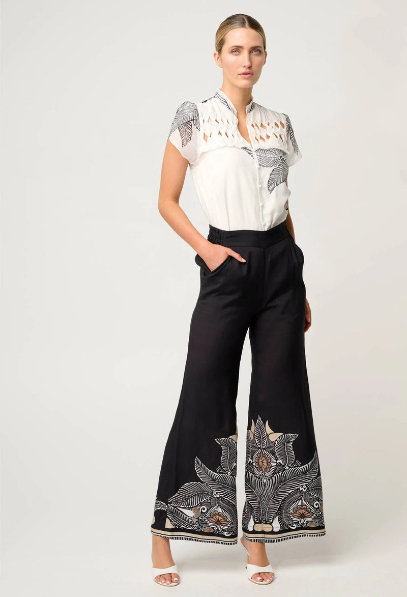 WILLOW VISCOSE FAILLE PANT | Onyx Casablanca