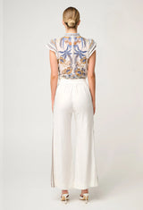 ZARA LINEN VISCOSE PANT in Ivory from Oncewas