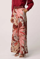 ADELE LINEN VISCOSE PRINTED PANT in Cathedral Botanic in Cloud from OnceWas