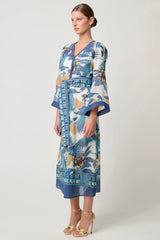 KIMONA COTTON SILK COAT DRESS in Tukano from Oncewas