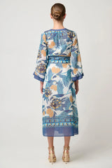 KIMONA COTTON SILK COAT DRESS in Tukano from Oncewas